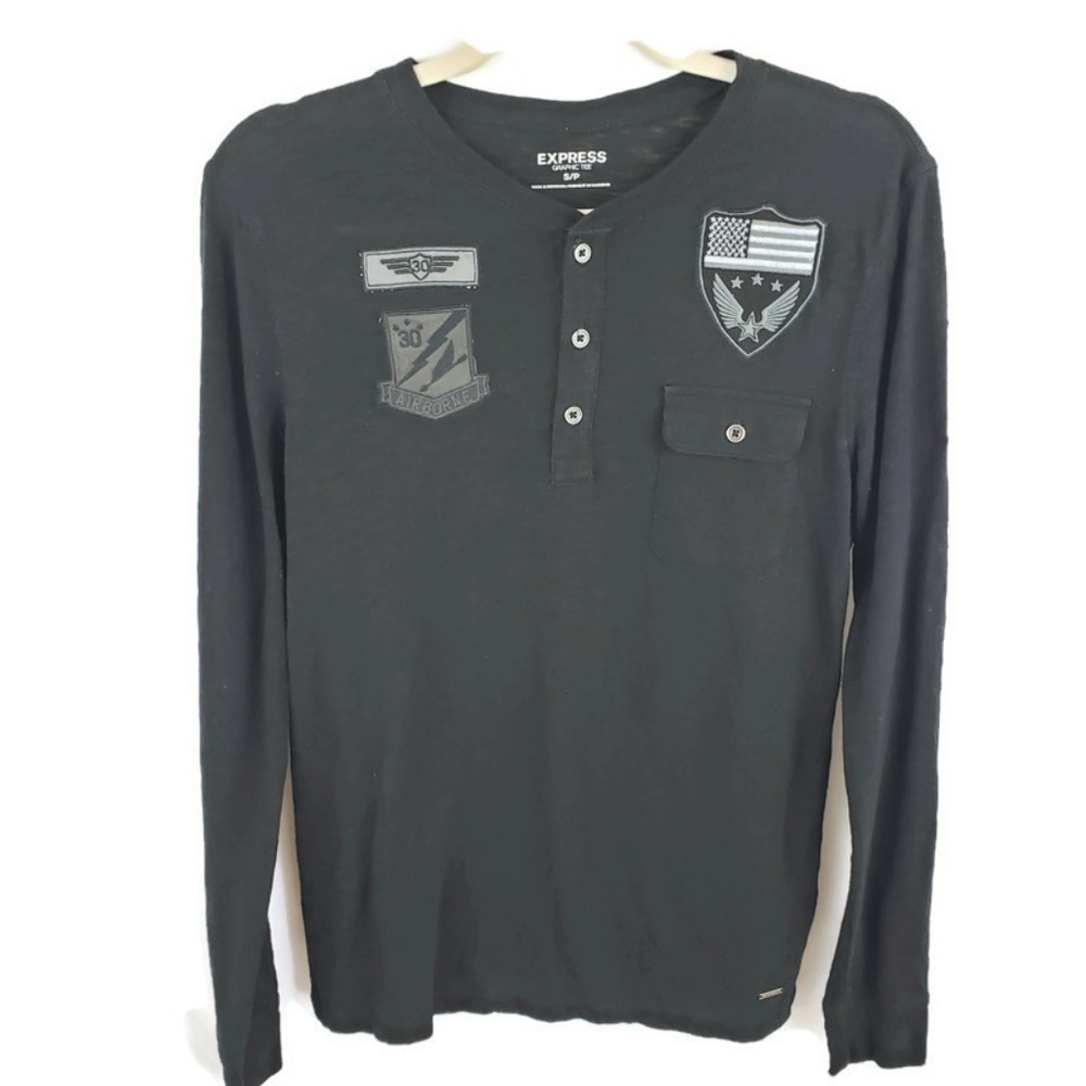𝅺EXPRESS‎ Mens Patch Long Sleeve Graphic S